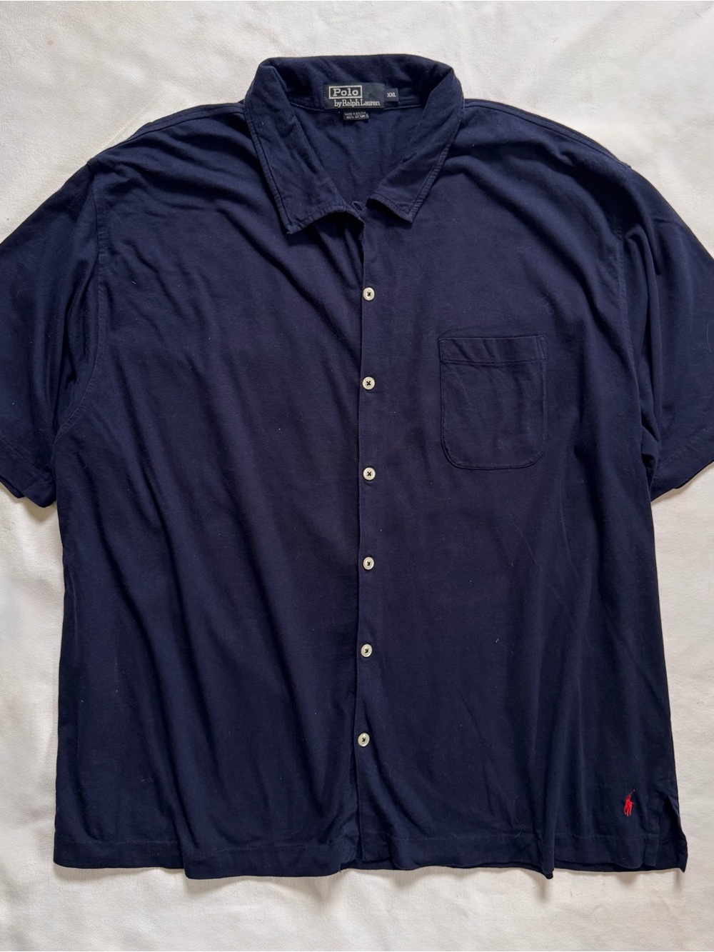 Polo by Ralph Lauren Navy Short-Sleeve Button-Front Shirt Chest Pocket